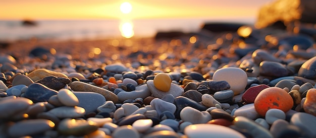 Pebble stones on the shore