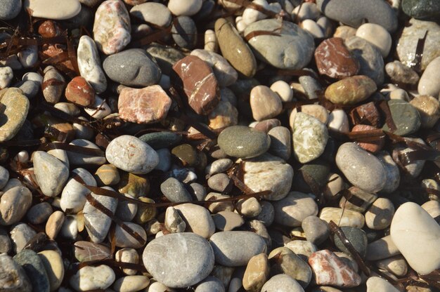 Pebble texture on the Aegean coast in Greece