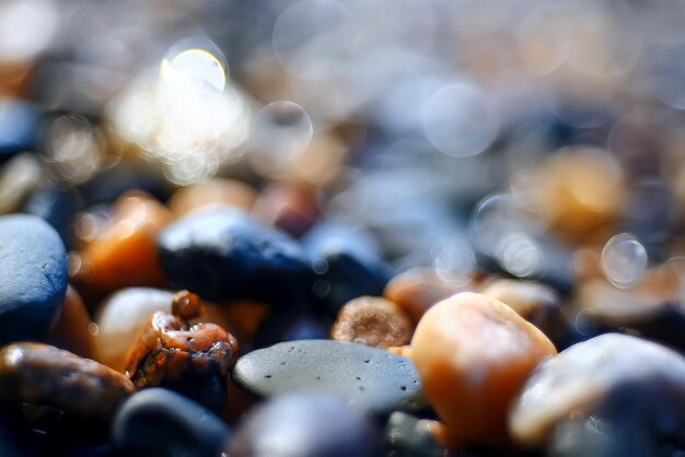 Pebble texture on the river bank