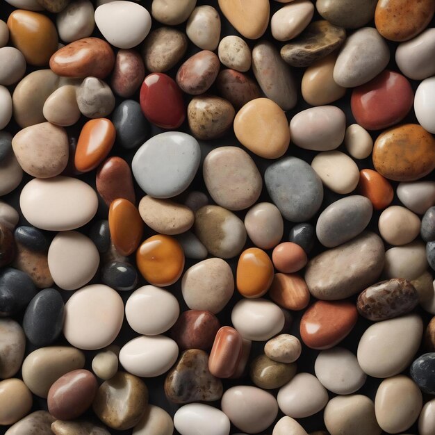 Photo pebbles arragement top view