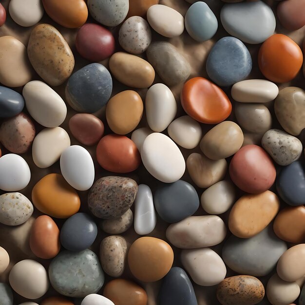 Photo pebbles arragement top view