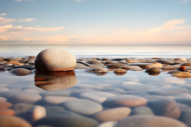 Photo pebbles on the beach ai generated