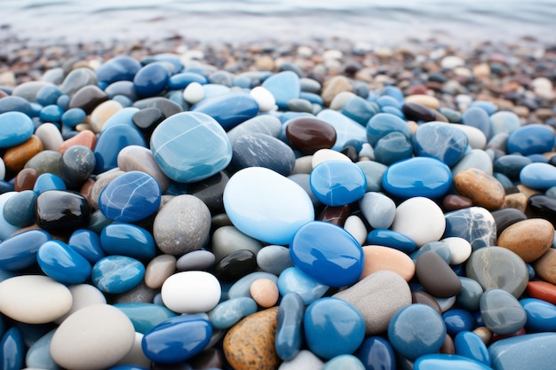 Foto ciottoli sulla spiaggia