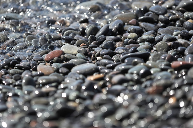 pebbles on the ocean