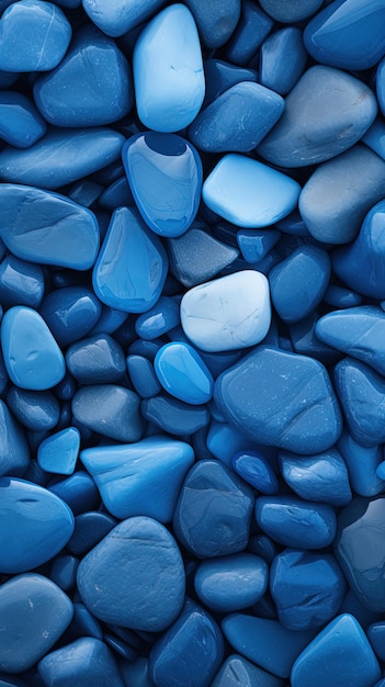 Pebbles stones background with blue toned