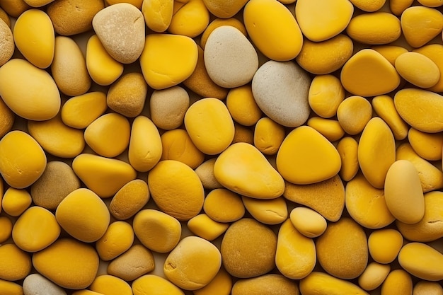 Pebbles stones background with yellow toned