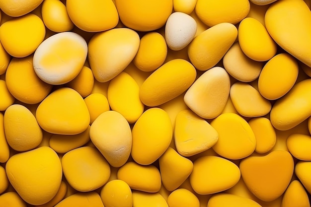 Pebbles stones background with yellow toned