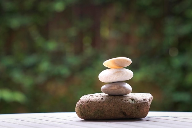 Pebbles or stones stacked up