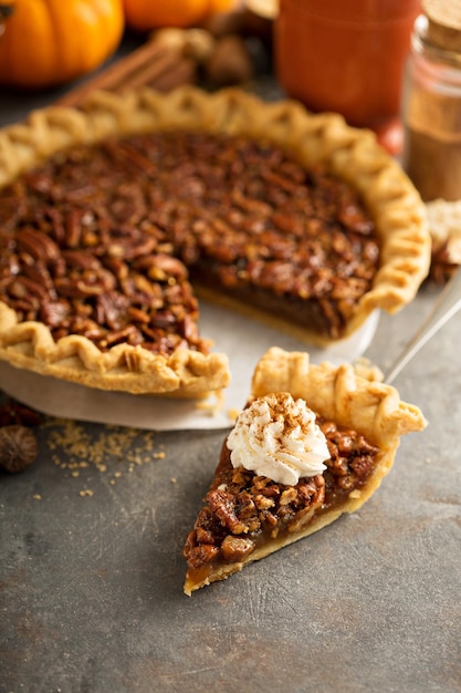 Photo pecan pie for thanksgiving