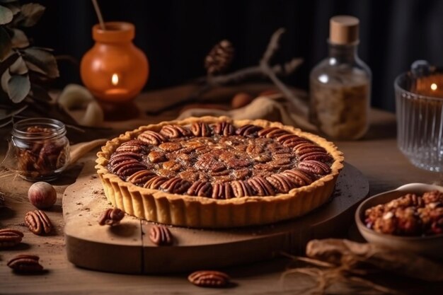 Pecan pie Traditional pastries American cuisine Generative AI