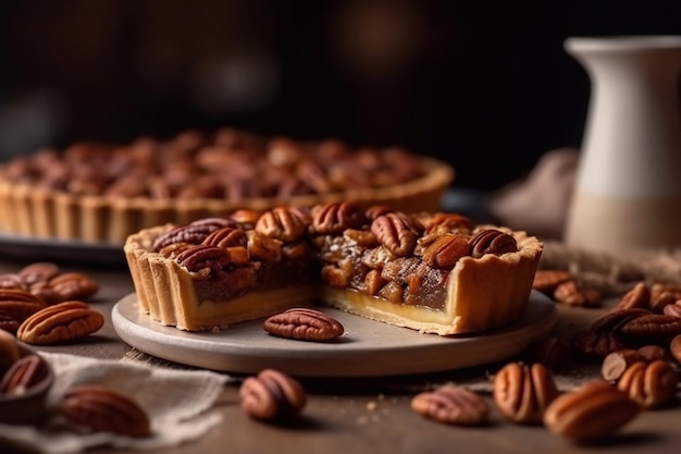 Pecan pie Traditional pastries American cuisine Generative AI