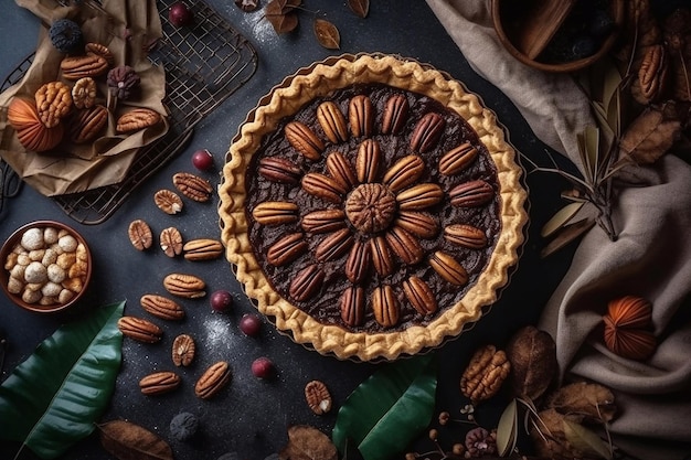 Pecan pie Traditional pastries American cuisine Generative AI