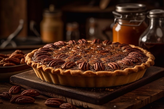 Pecan pie Traditional pastries American cuisine Generative AI