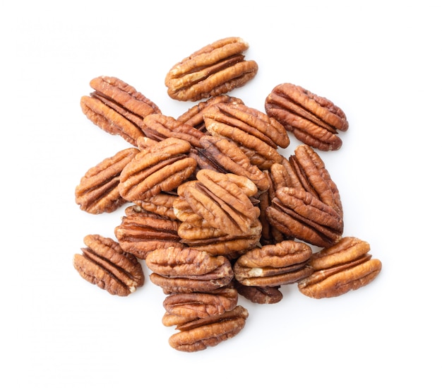 Pecans isolated on white