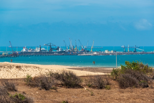 Pecem harbor and dunes in Sao Goncalo do Amarante near Fortaleza Ceara Brazil