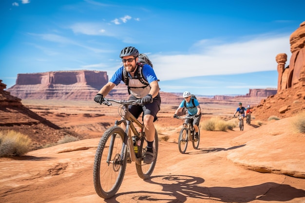 Pedal achtervolgt mountainbiken