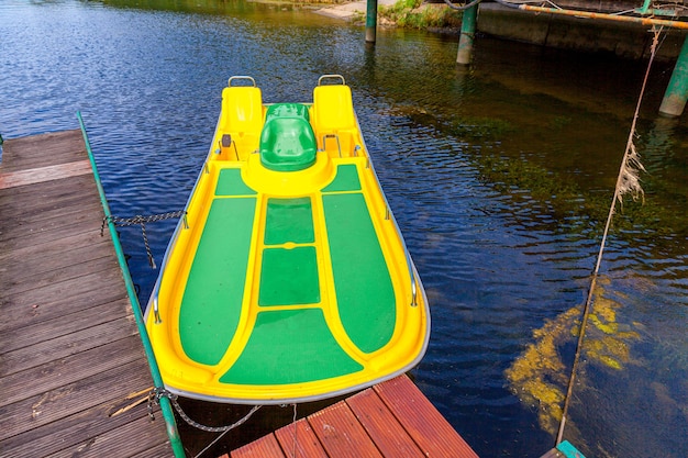 Pedal boat or paddle boats catamarans station
