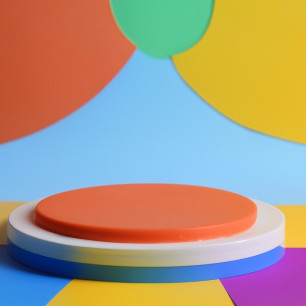 the pedestal for the product is surrounded by color