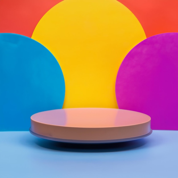 the pedestal for the product is surrounded by color