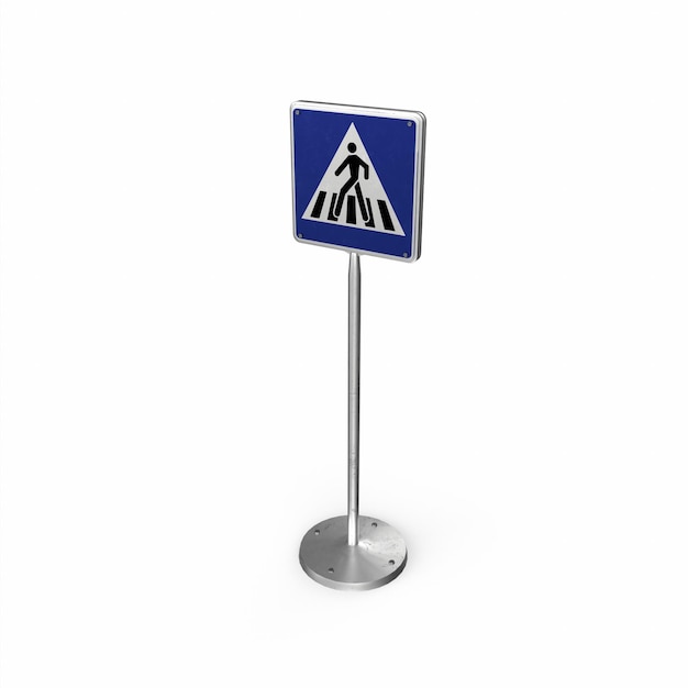 Photo pedestrian crossing sign 3d modelling