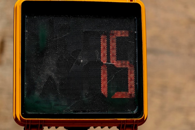 Pedestrian traffic light no walk in new york city usa