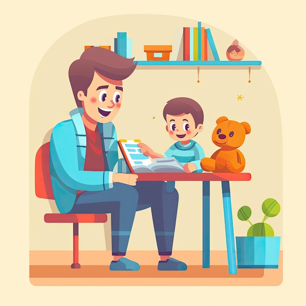 Pediatrician concept illustration flat icon AI Generated