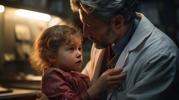 A pediatrician examines a client generative ai