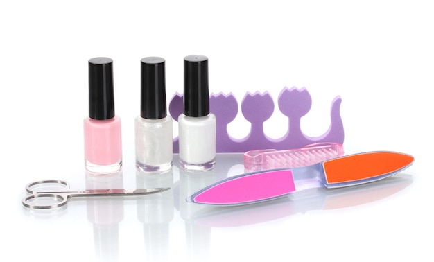Pedicure set geïsoleerd op wit