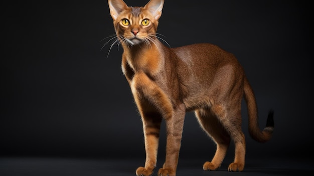 Чистокровная абиссинская кошка на выставке чистокровных кошек