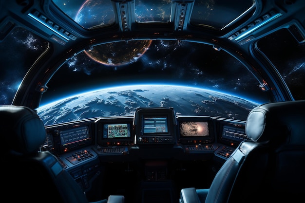 Premium AI Image | A Peek Inside a Futuristic Spacecraft