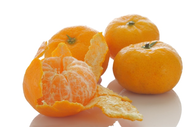 Photo peel of an orange isolated on white background