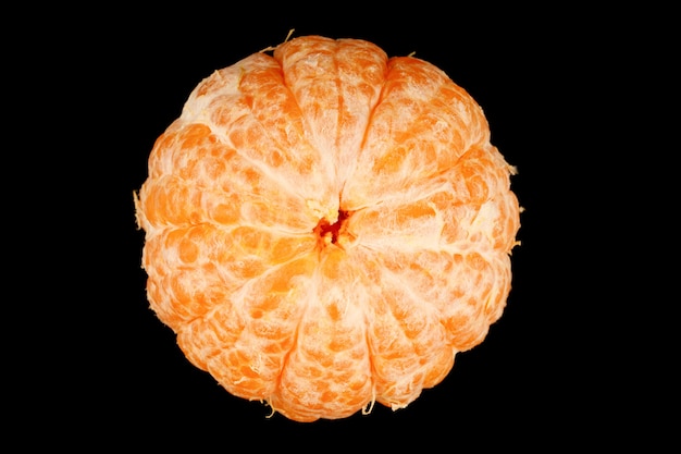 Peeled healthy tangerine fruit close-up