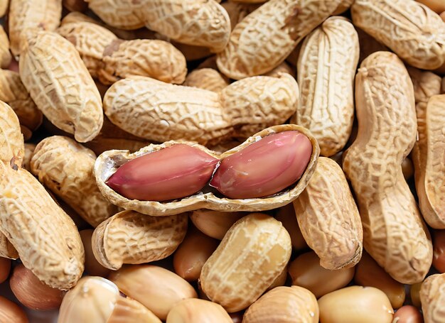 peeled peanut on well peanuts peanuts for background or textures