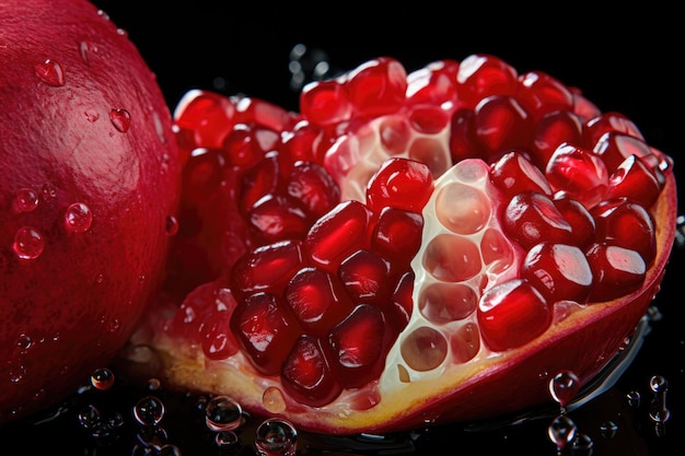 Peeled pomegranate macro Shot Extreme Closeup