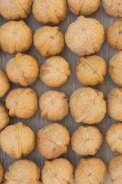 Not peeled walnuts - background