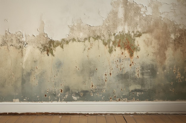 Peeling paint and mold on the wall