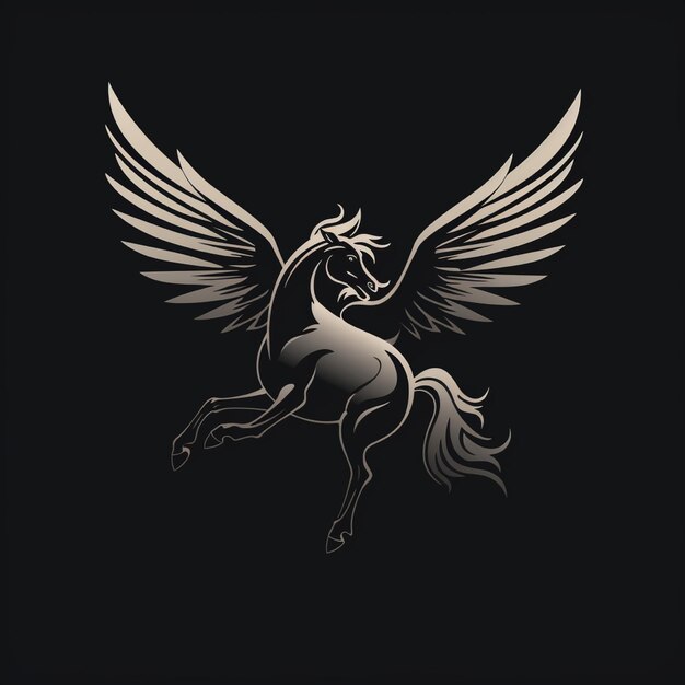 Photo pegasus image logo on black background