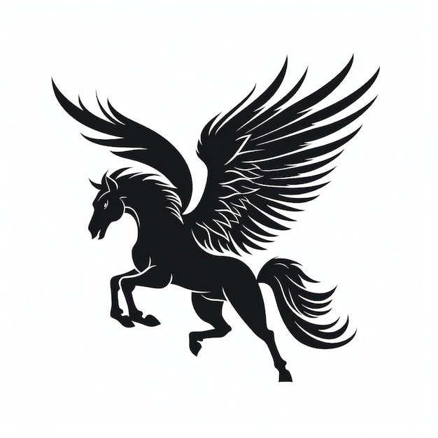 Photo pegasus image logo on black background