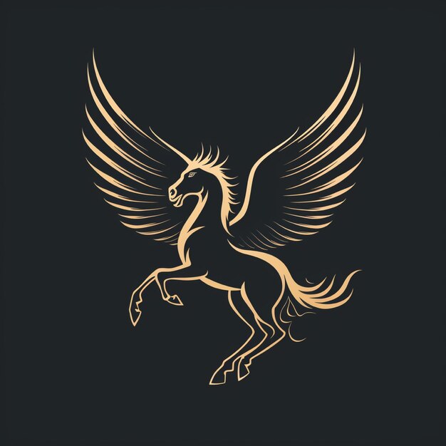 Pegasus image logo on black background