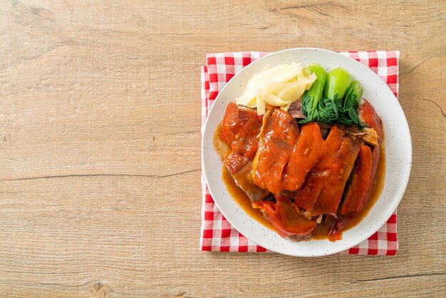 Peking duck or Roasted duck in Barbecue Red Sauce - Chinese food style