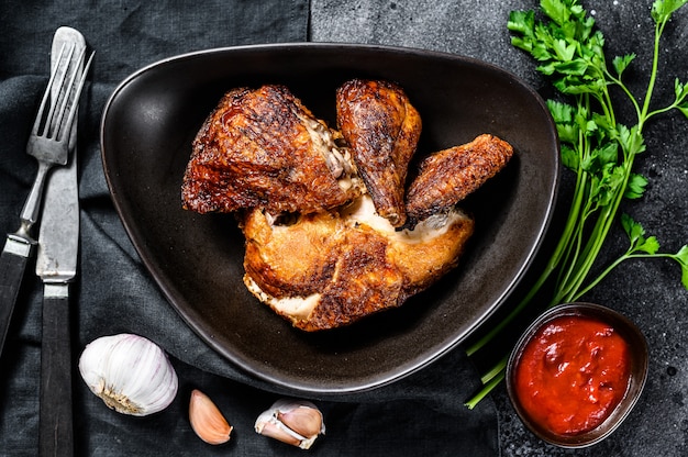 Peking style fried chicken on a plate