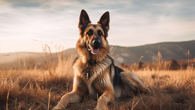 Pelhond schoonheid portret bewaker huishoudelijk groen zoogdier raszuiver herder hond schattig buiten Duitse vriend gras dier ras stamboom huisdier natuur