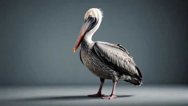 Photo pelican bird eat fish