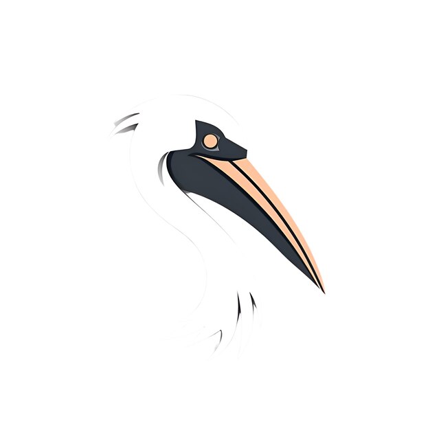 Голова пеликана изолирована на белом фоне Векторная иллюстрация