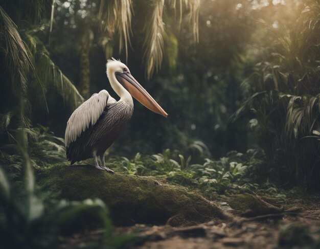 A pelican in jungle