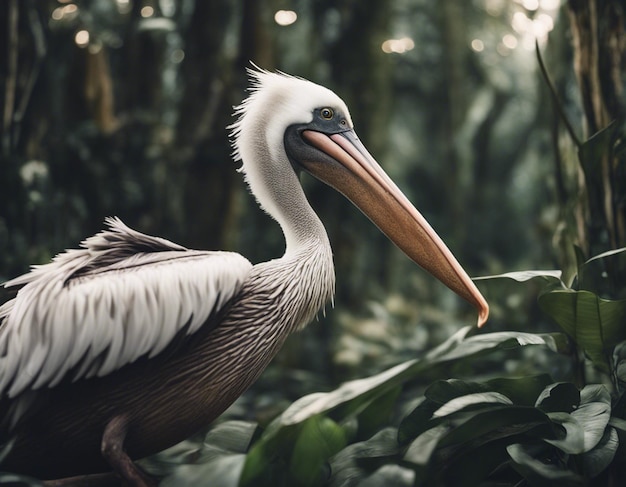 A pelican in jungle