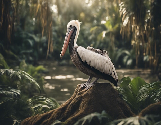 A pelican in jungle