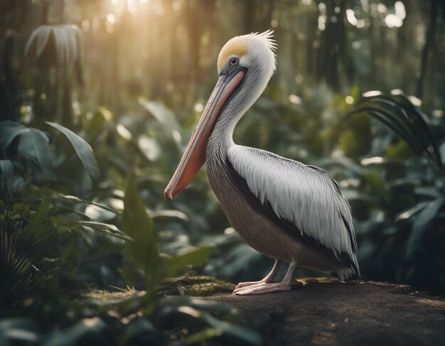 A pelican in jungle