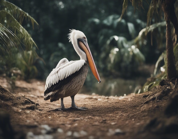 A pelican in jungle