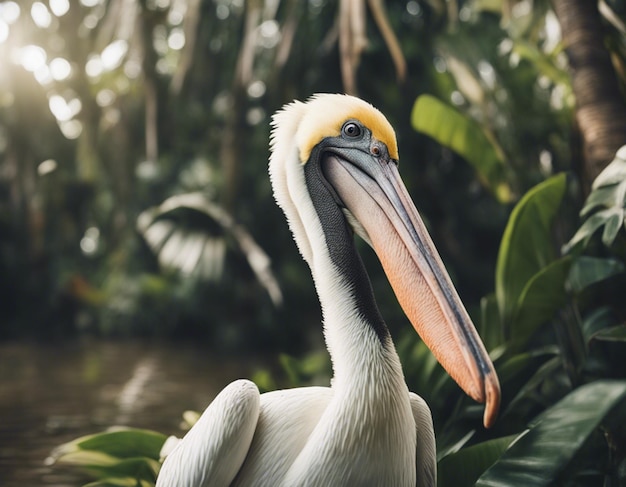 A pelican in jungle